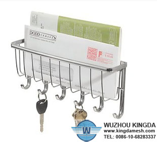 Wall mounted mail holder and key rack