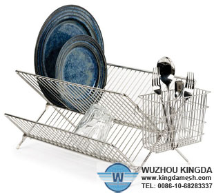 Folding stainless steel dish rack