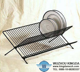 Black folding dish rack