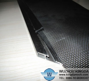 Black powder coated security window screen mesh