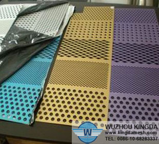 Perforated powder coated panels