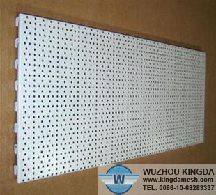 Perforated metal pegboard