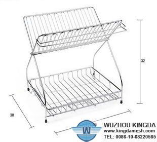 Folding dish drainer with tray