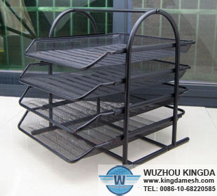 Wire mesh stack desk tray