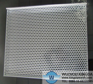 Perforated stainless steel tray