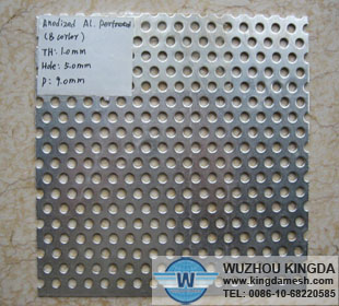 Perforatedd aluminum sheeting