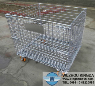 Large mesh metal rolling bins