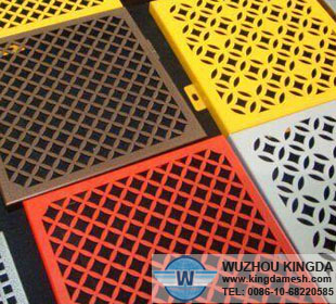 Powder coated perforated steel panels