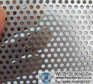 1/4 inch hole dia. Stainless steel perforated mesh
