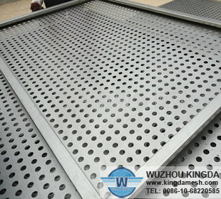 Perforated metal fence