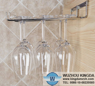 Wall mount wine glass holder