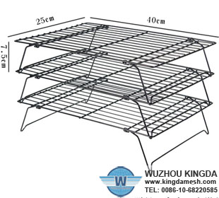 Cake cooling rack with folding legs