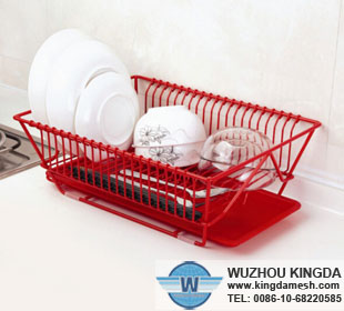 Red dish rack