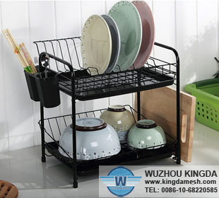 Black iron powder coated dish rack