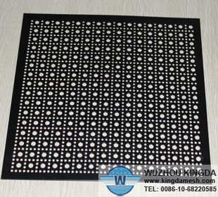 Black coated perforated metal