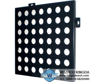 Perforated powder coated metal panel