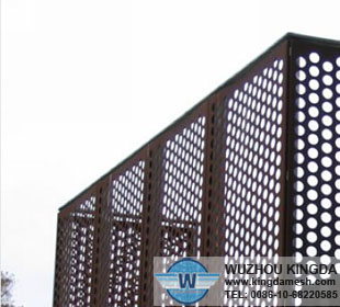 Perforated steel fencing