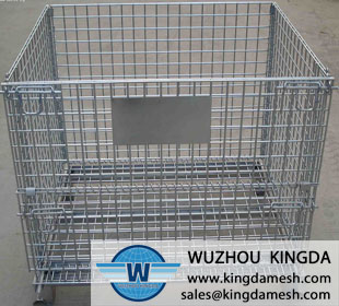 Foldable wire mesh container