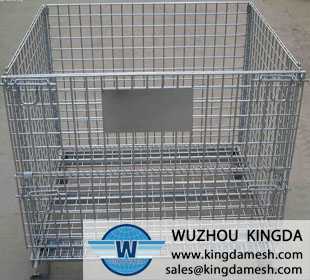 Foldable wire mesh container