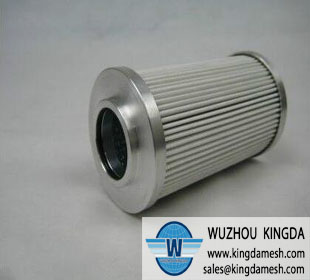 Stainless steel pleated filter element