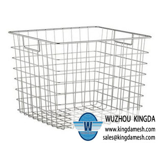 Wire mesh storage basket