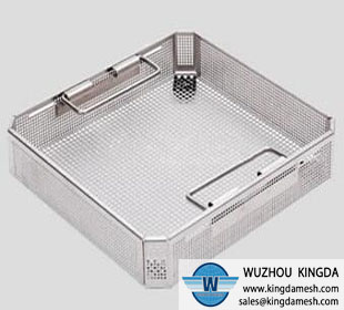 Stainless steel perforated basket or tray