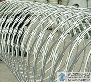 Galvanized razor wire fence