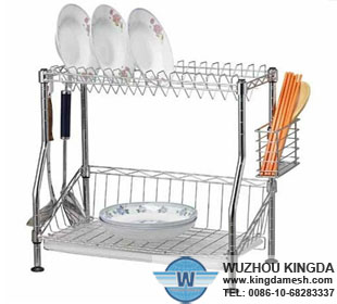 Two tier kitchen dish rack