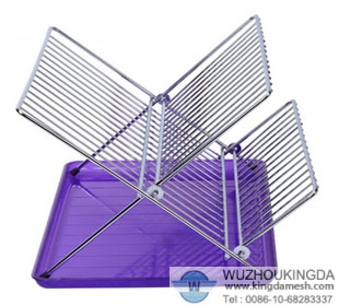 Folding dish drainer rack