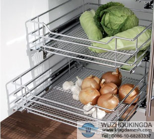 Wire mesh kitchen storage basket