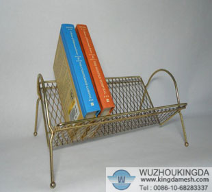 Metal mesh book rack
