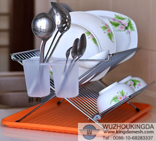 Stainless steel folding dish rack